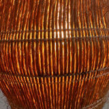 Louis Sognot rattan and wicker floor lamp, France, 1960s