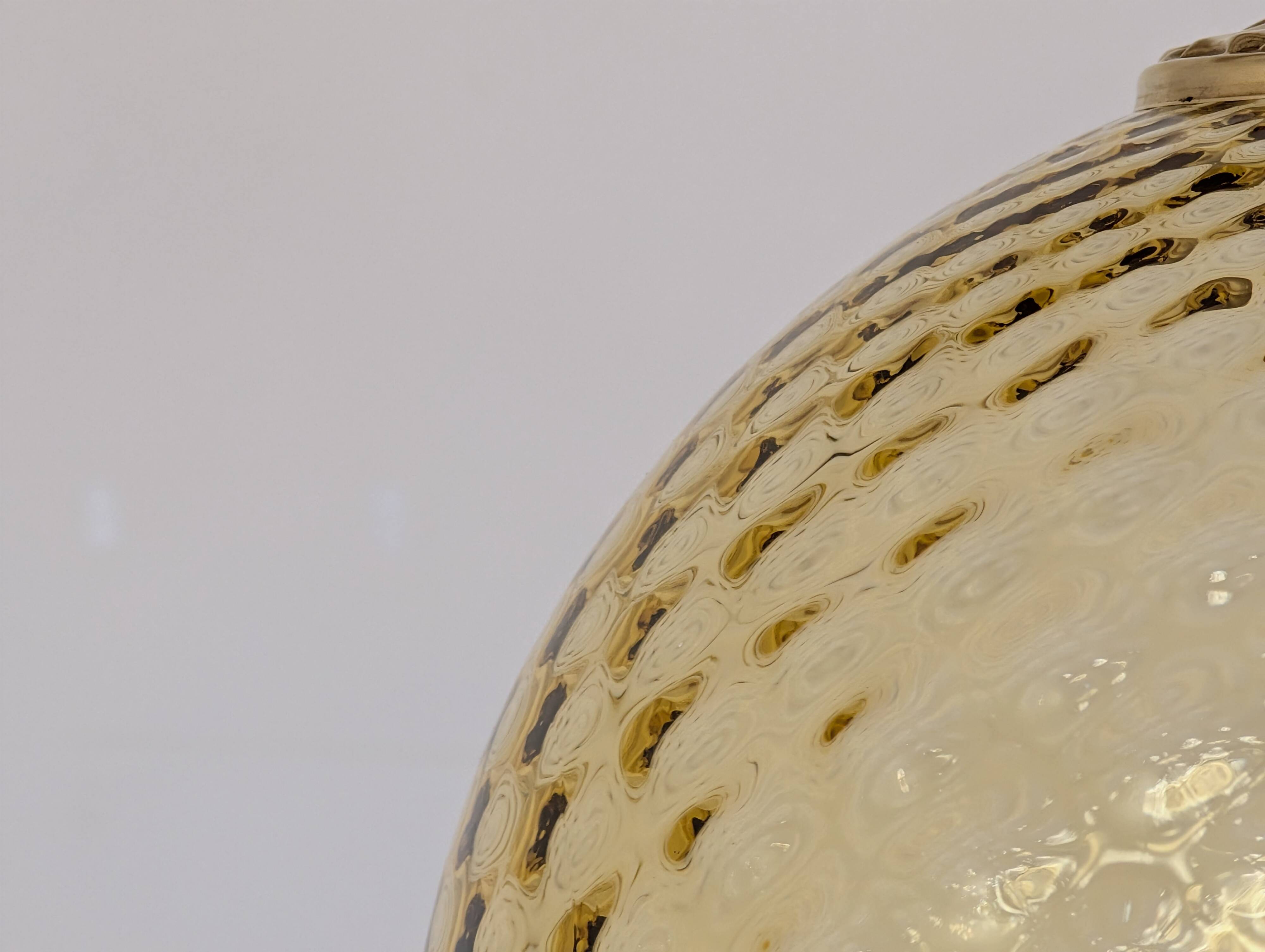 Amber glass pendant light