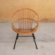 Vintage chair in rattan feet metal