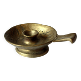 Handmade brutalist heavy brass candle stick - Vintage