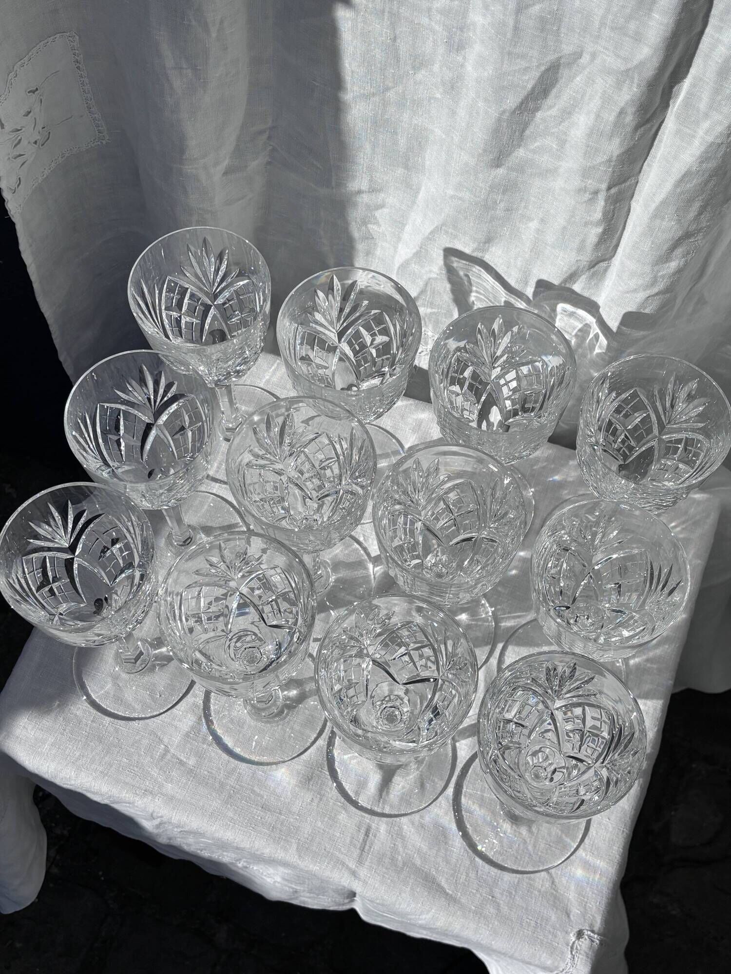 Lot de 12 verres à eau chantilly par saint-louis