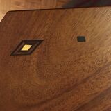 Octagonal marqued wood table
