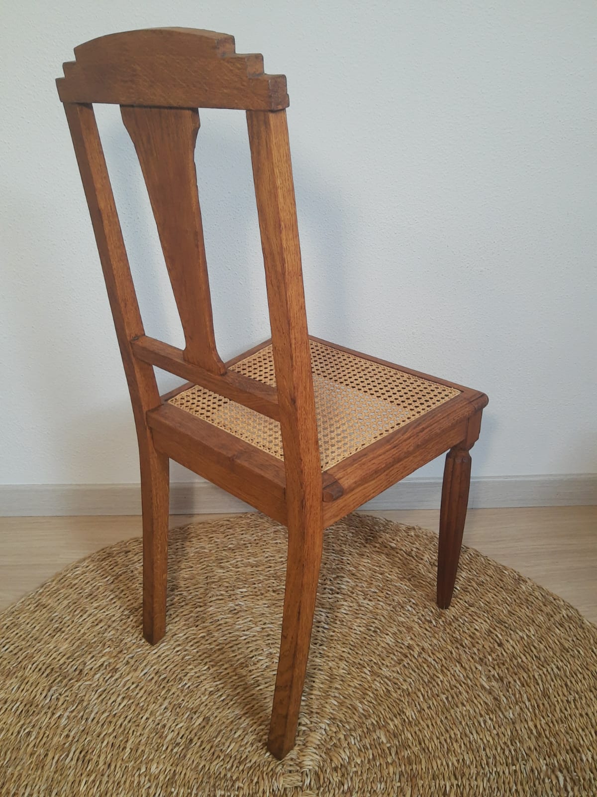 Restyled art deco canned chair