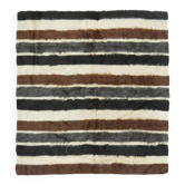 Tapis d'aire en kilim en laine et coton beige turc vintage noué à la main 127x140