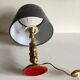 Lampe en laiton massif et velours