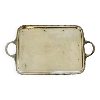 Old silver metal tray