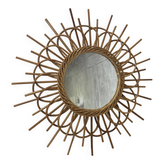Vintage wicker mirror
