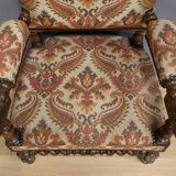 Ornamental armchair in oak, Louis XIII style – Early 20th century