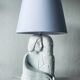 Lampe couple enlacé en céramique