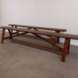 Pair of rustic benches 220 cm