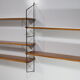 Etagère murale double modulable bois,  années 1960, Tomado, String.