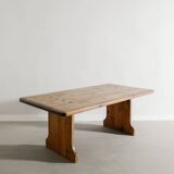 Vintage Swedish Squared Wooden Sofa Coffee Cabin Table in Pine, 1930s