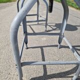 Set of 2 high workshop chairs, Nicolle model, known as whale tail