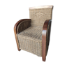 Children's armchair wicker and wood