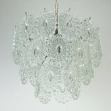 3-tier PENDANT LIGHT with 29 oval glass discs graewe chandelier 1960s