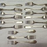 set of 15 teaspoons and 15 dessert forks in Puiforcat Empire style