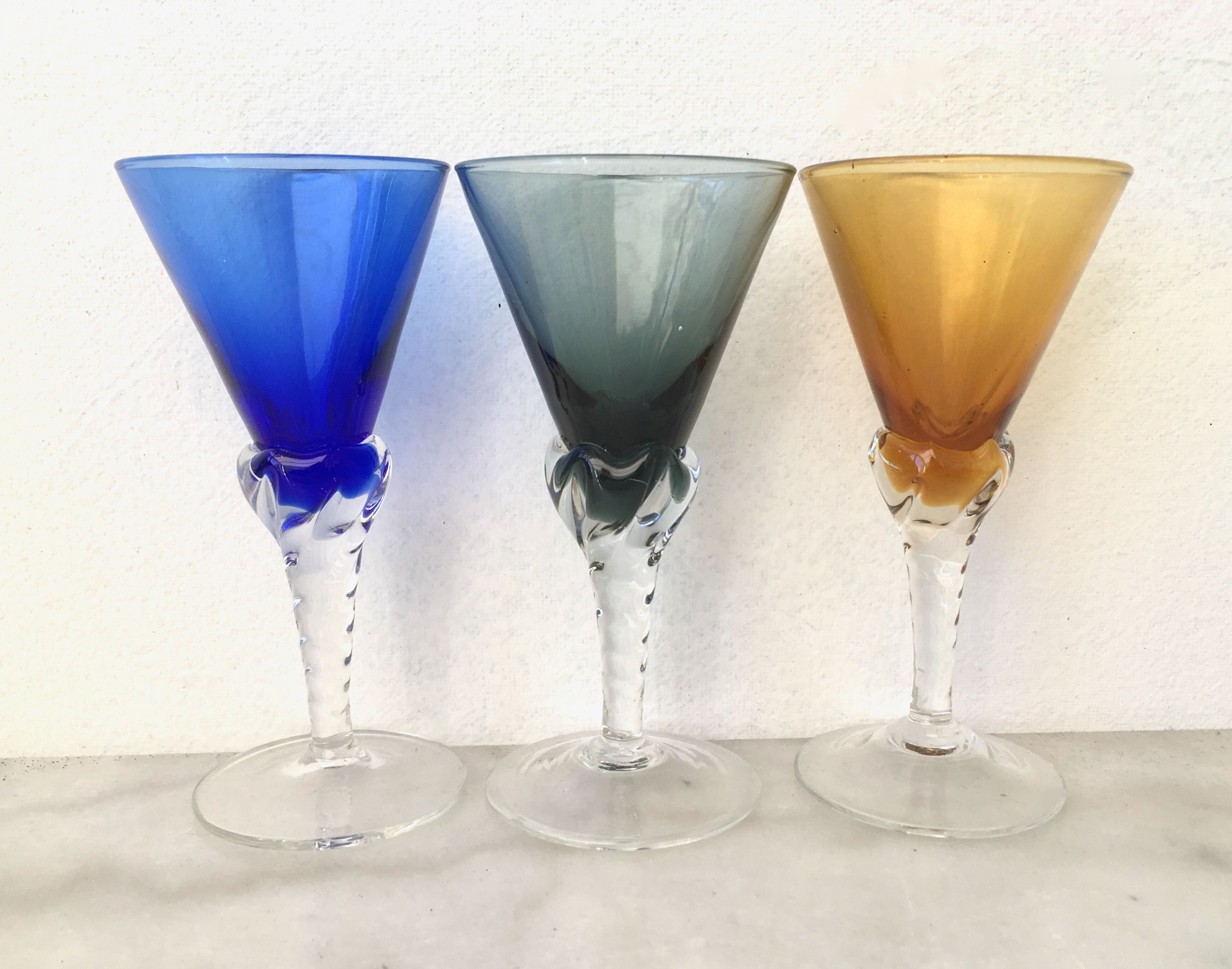 Set of 6 colored alcohol glasses