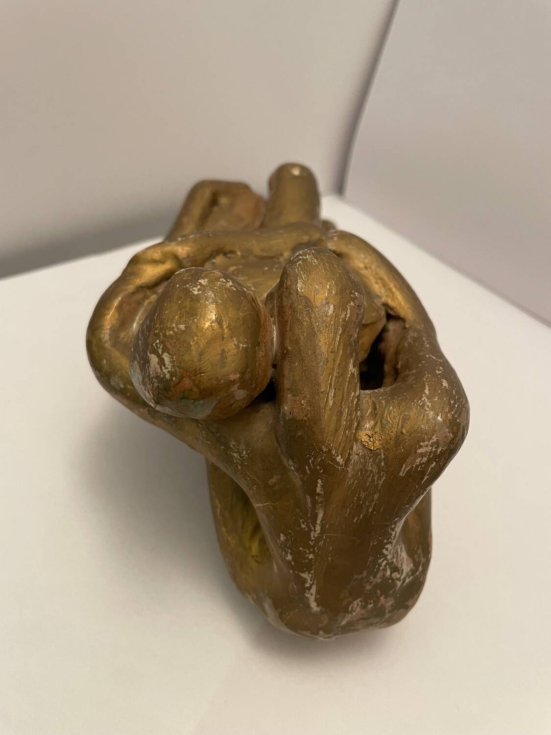 Sculpture of an embracing couple 20th century signed