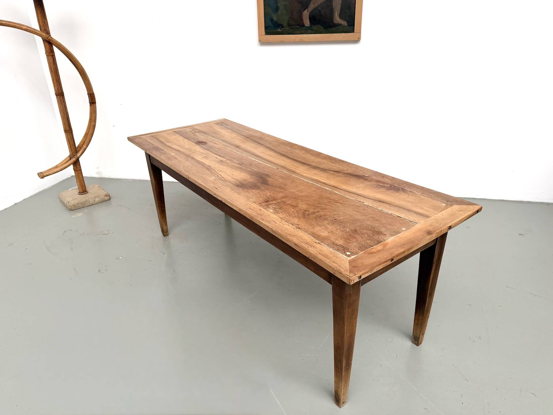 Solid walnut farmhouse table, 1950s.