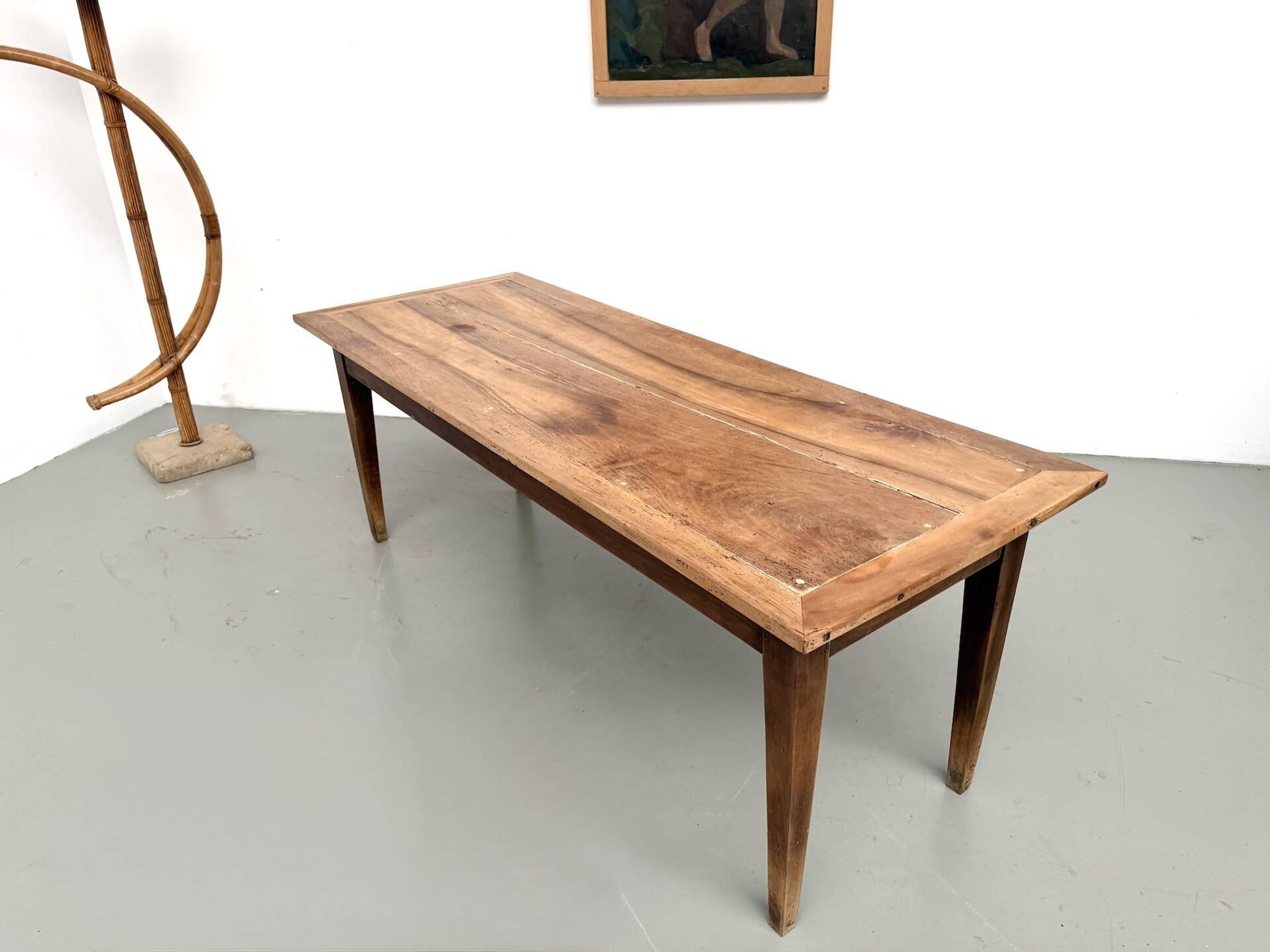 Table de ferme en noyer massif, années 50
