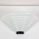Wavy glass wall light sce 1980s vintage chunky art deco