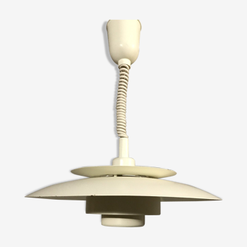 White metal hanging lamp 1970