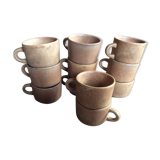 Series of 11 sandstone cups