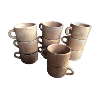 Series of 11 sandstone cups