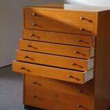 Oregon Pine Chest of Drawers with Brass Handles, 1970s