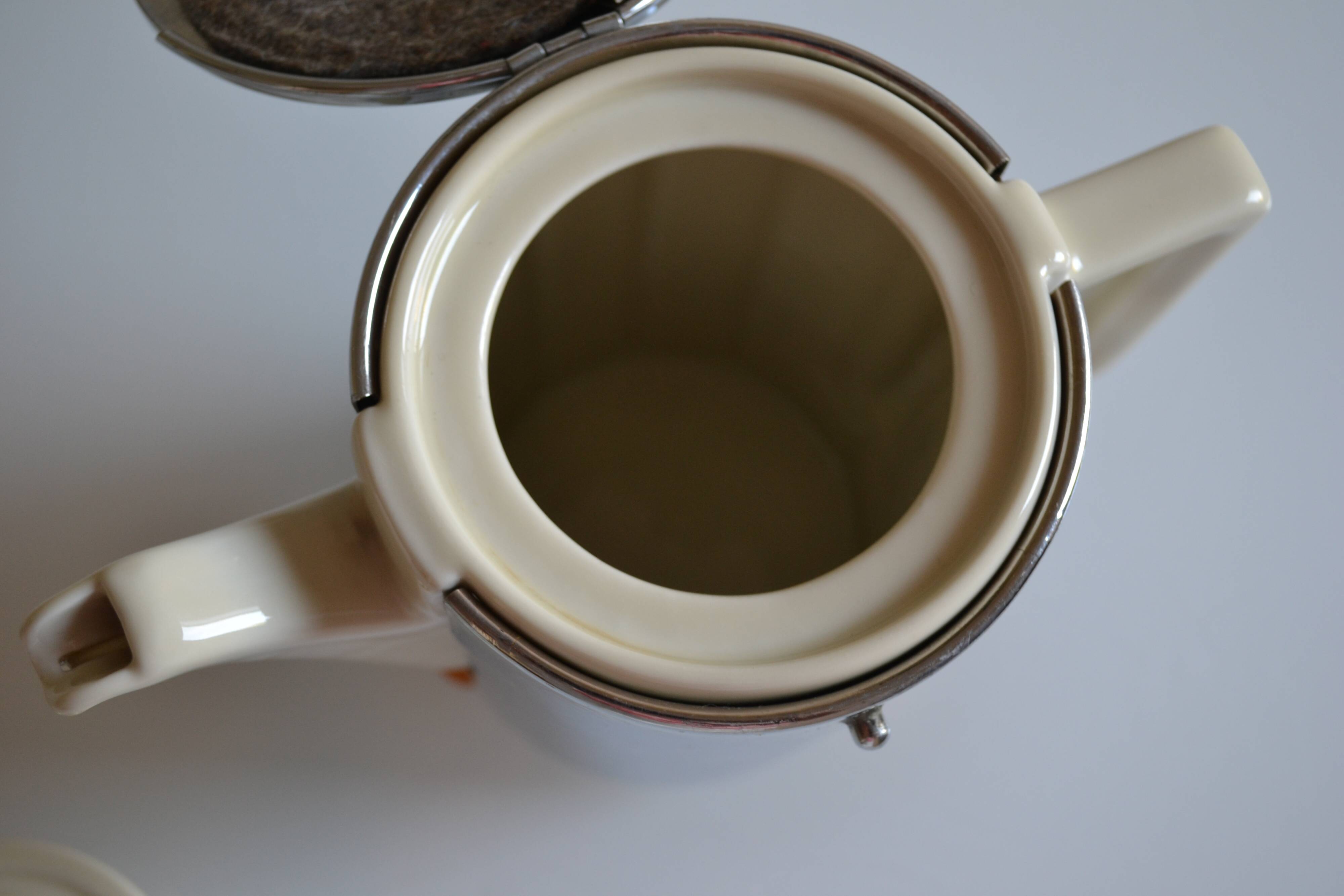 WMF Bauscher Weiden Germany 1930 Art Deco Bauhaus Teapot 1 liter