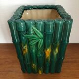 Cache pot barbotine Orchies forme bambou vintage