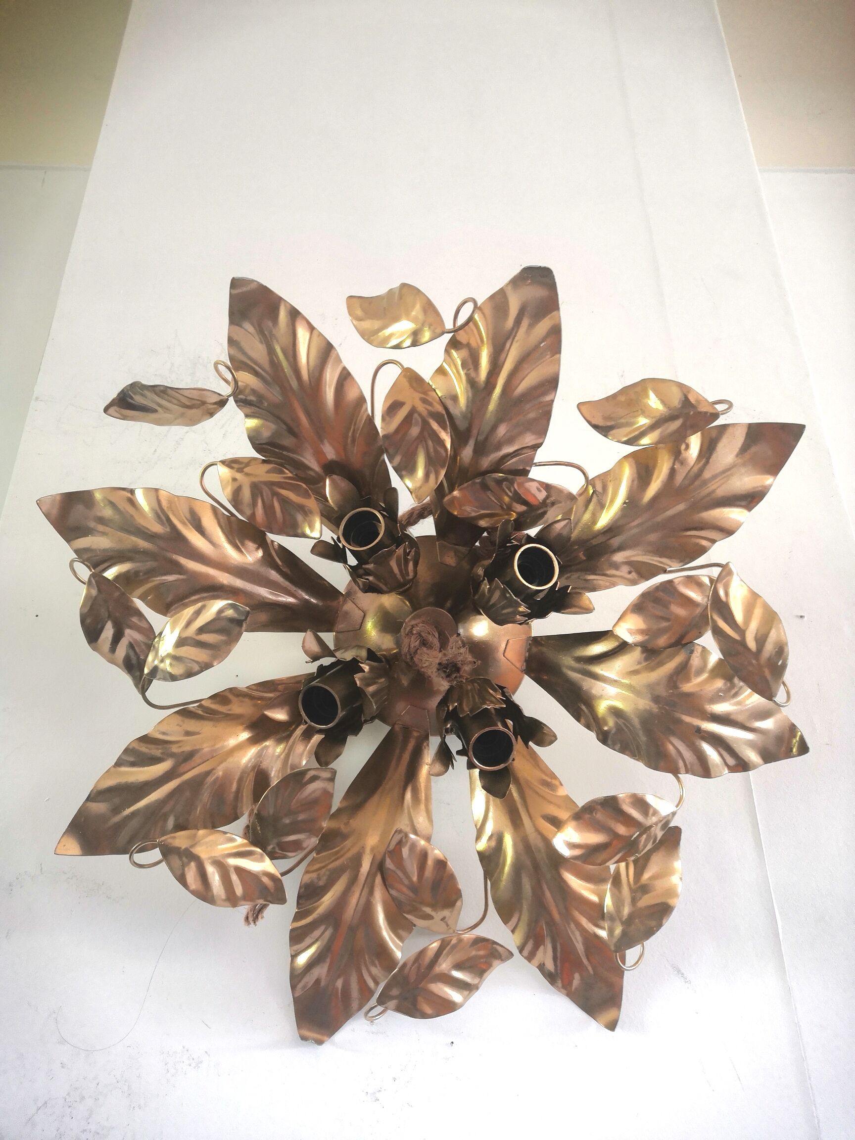 Floral metal ceiling lamp design MM Lampadari 70s
