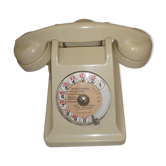 Téléphone en bakélite ivoire blanc de 1950