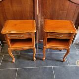 Pair of Louis XV style oak bedside table