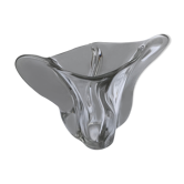 Vase ancien forme coupe verre moule transparent design vintage