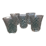 5 crystal liqueur glasses signed St.Louis
