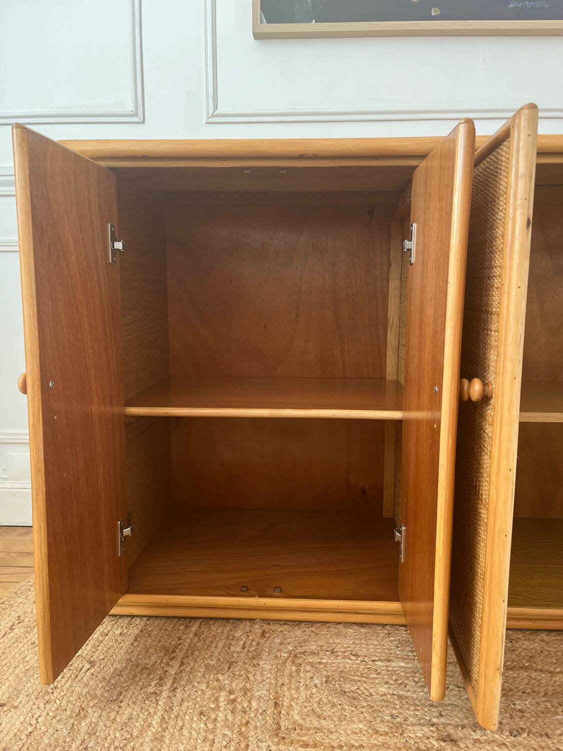 Vintage bamboo and rattan sideboard