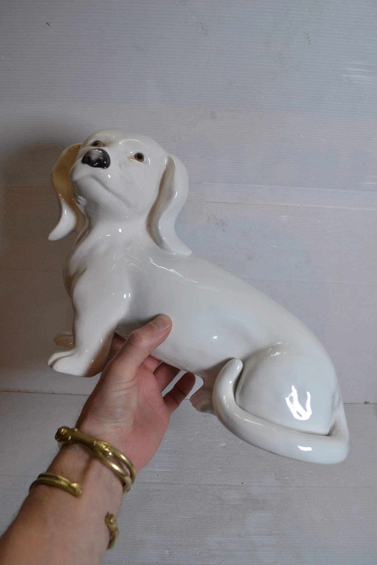 Ceramic dachshund from the 1980s.