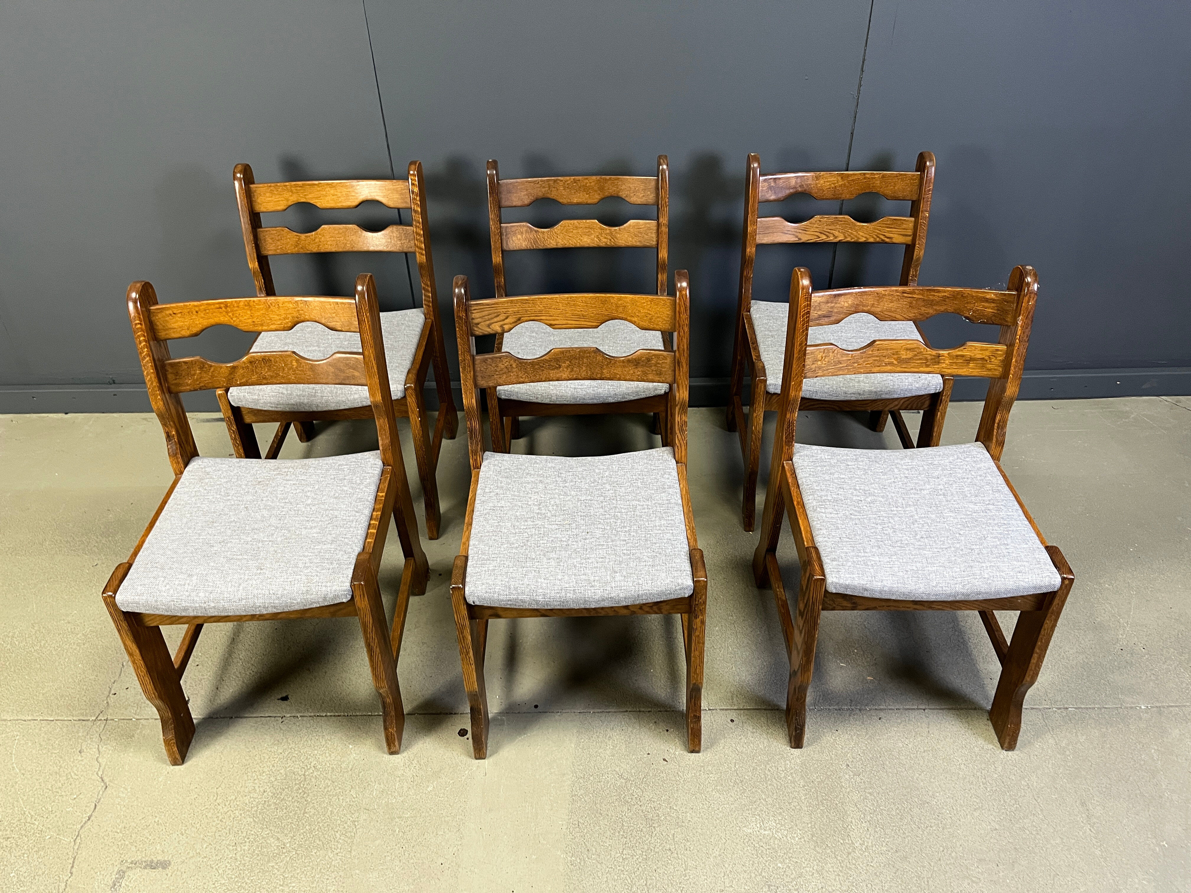 Brutalist dining chairs, set of 6 - 1960s