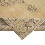 Handwoven antique anatolian beige rug 204 cm x 290 cm