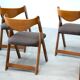 Set of six sculptural Italian dining chairs