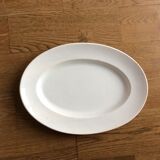 Ancien plat ovale blanc  veillard bordeaux
