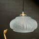 Vintage art deco lampshade pendant lamp in blue frosted glass