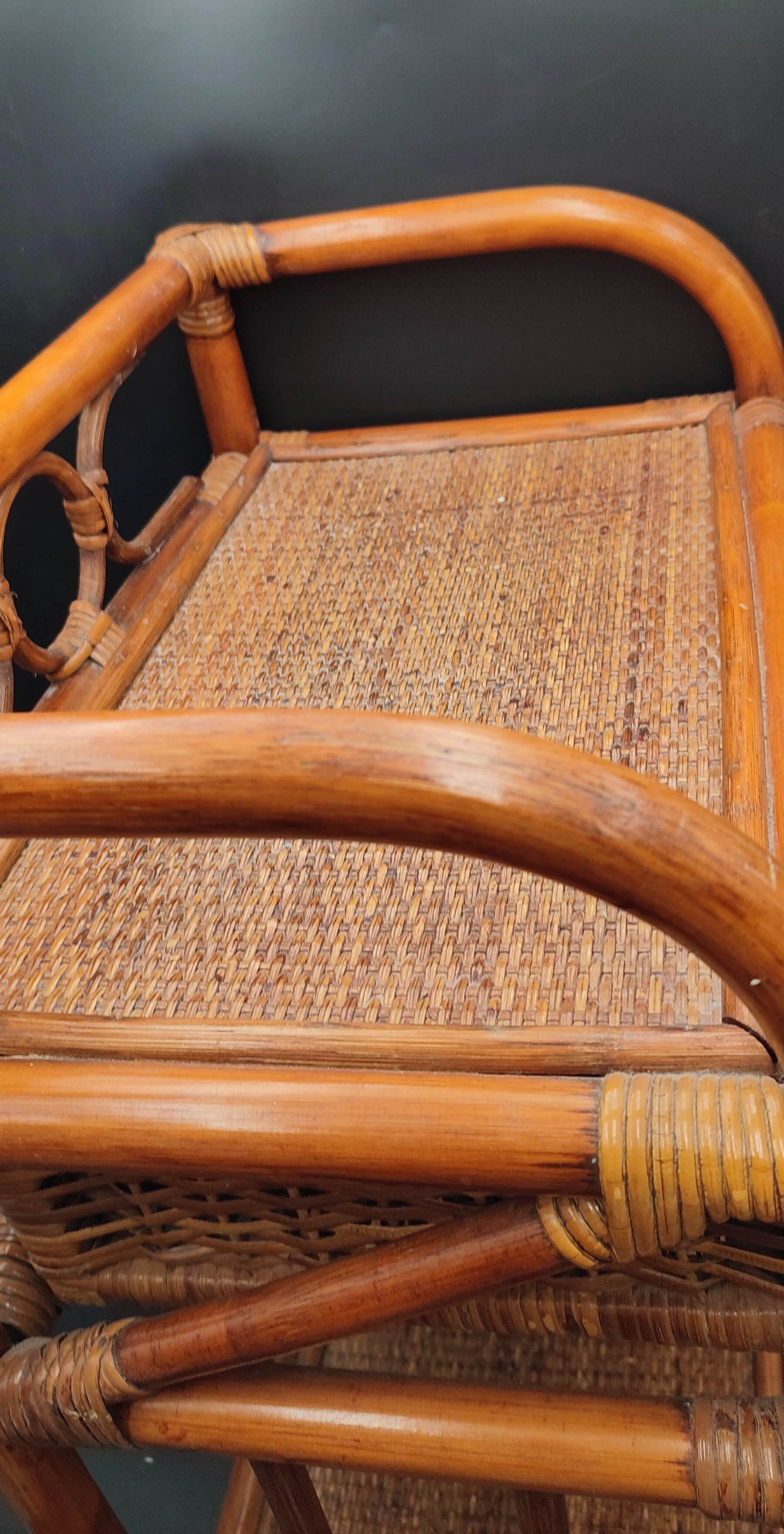 Vintage rattan bedside