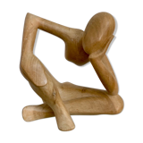 Carved wooden statue