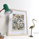 Old lithograph plate birds feathers 1900