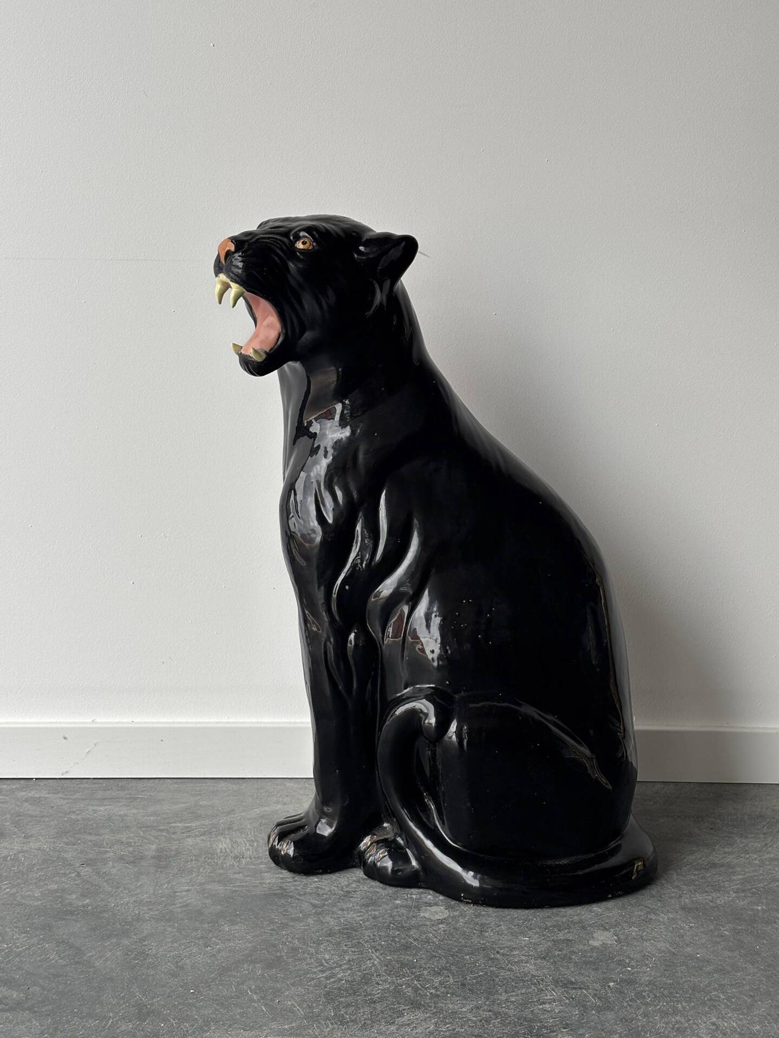 Ceramic panther, Italy 1970