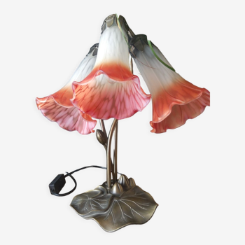 Tulip lamp glass paste tyfany foot water lilies art nouveau style