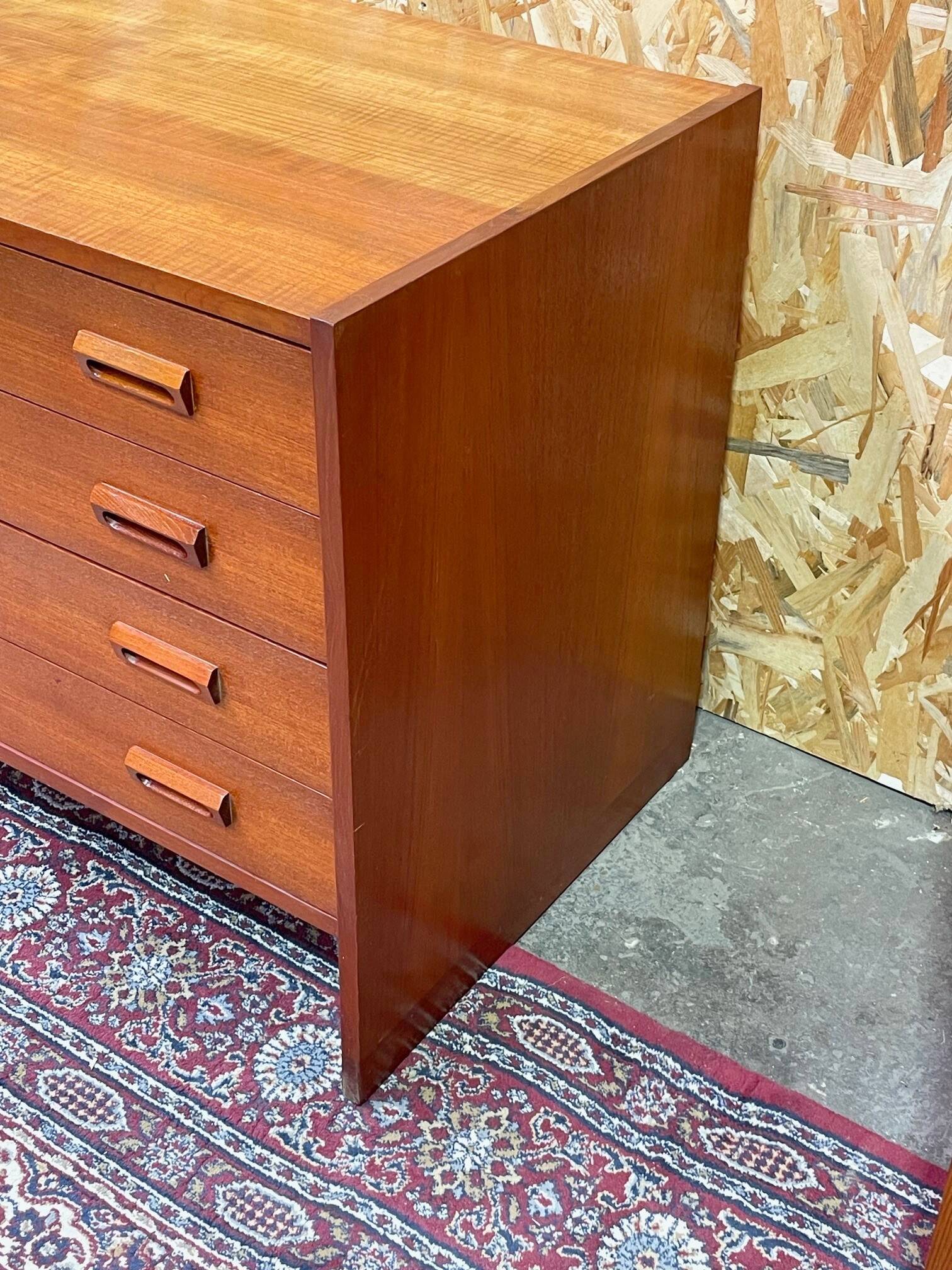 Commode bibliothèque bar scandinave en teck vintage années 60