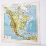 Vintage North America map from 1950